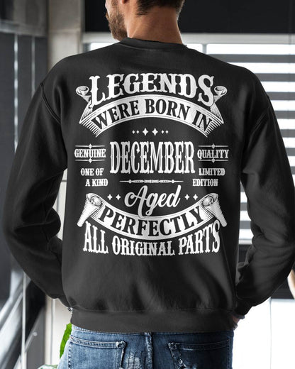 DECEMBER – LEGENDS WERE BORN IN DECEMBER, GENIUS AND ONE OF A KIND – MAN TEE - NINA12 (SKU08-37-12)