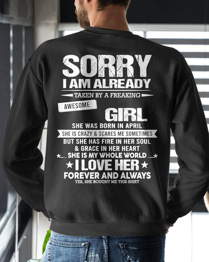 APRIL - SORRY I AM ALREADY TAKEN BY A FREAKING AWESOME GIRL - FROM WIFE - NINA04 (SKU12-298-04)