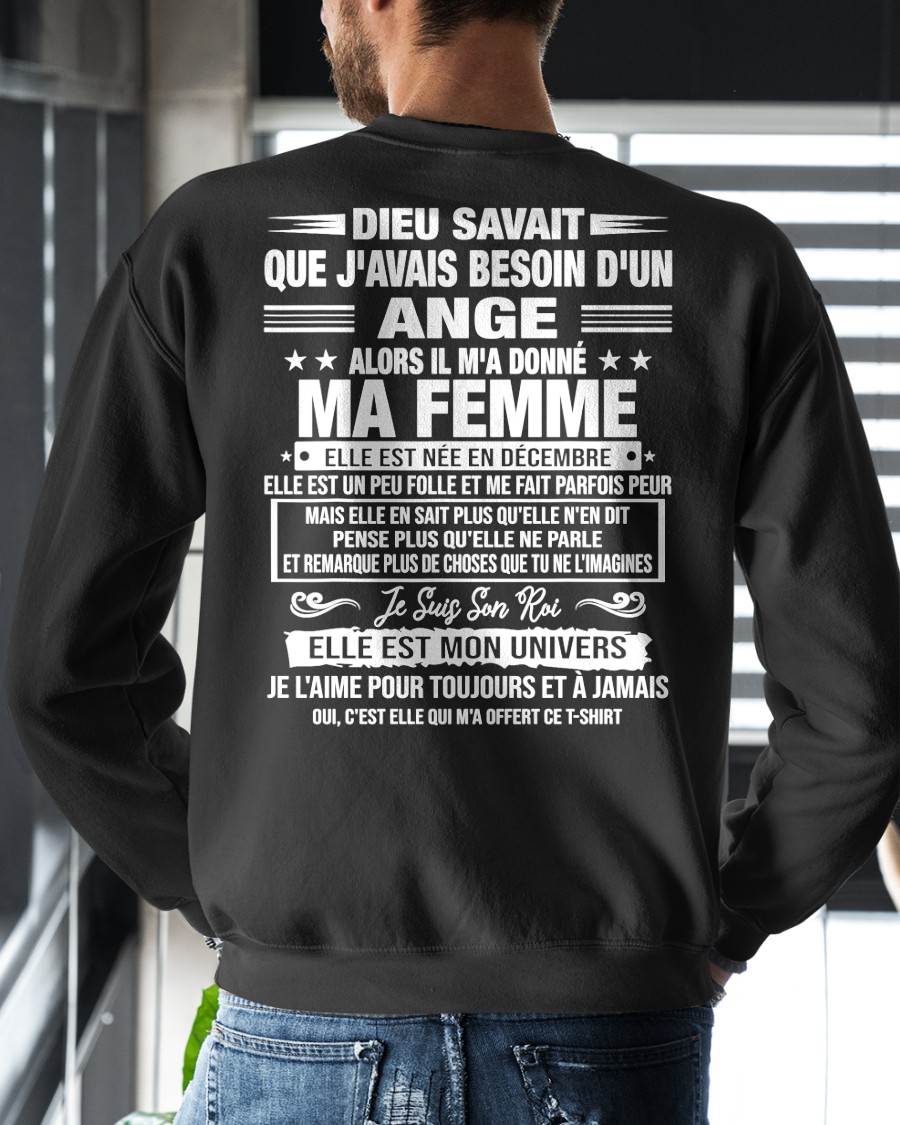 DÉCEMBRE - DIEU SAVAIT QUE J'AVAIS BESOIN D'UN ANGE - regalo perfetto per tuo marito o fidanzato - FR/NINA12 (SKU2606-280-12)