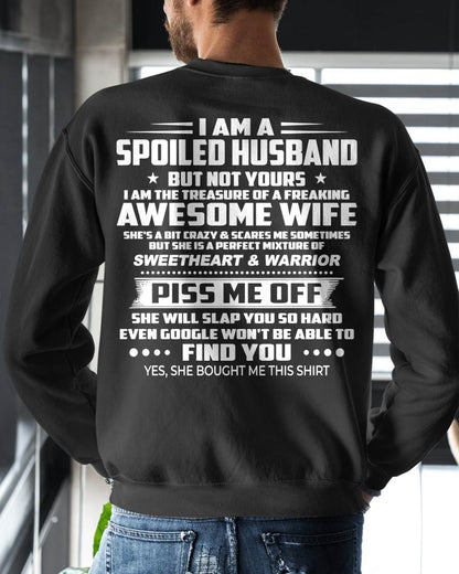 I AM THE TREASURE OF A FREAKING AWESOME WIFE - T SHIRT FROM WIFE - NINA00 (SKU2602-109-00)