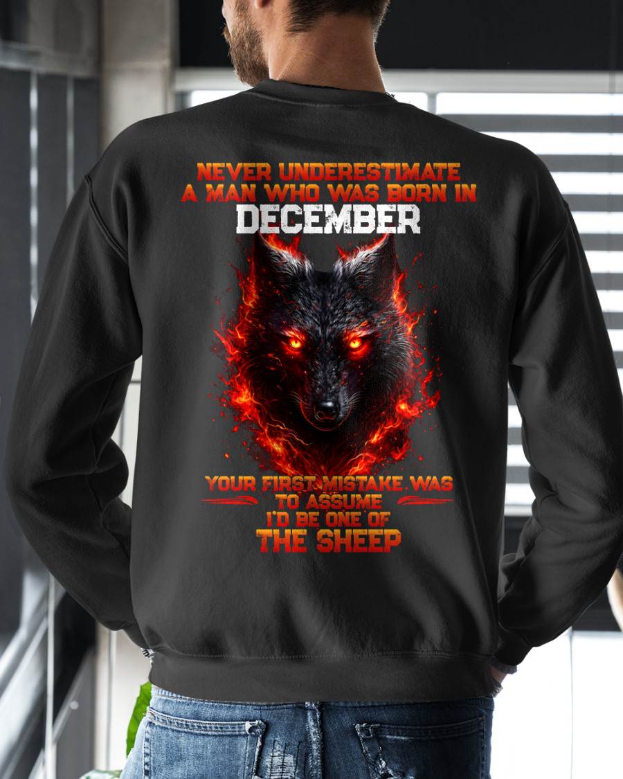 DECEMBER - NEVER UNDERESTIMATE A MAN WHO WAS BORN IN DECEMBER - MAN TEE - BIRTHDAY SHIRT FOR MAN - NINA12 (SKU2609-300-12)