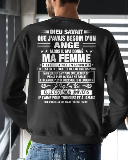 JANVIER - DIEU SAVAIT QUE J'AVAIS BESOIN D'UN ANGE - regalo perfetto per tuo marito o fidanzato - FR/NINA01 (SKU2606-280-01)