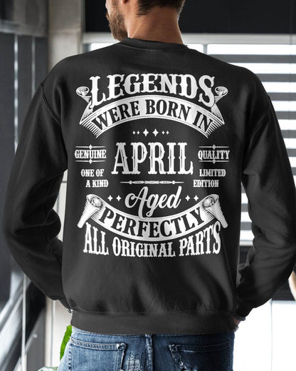 APRIL – LEGENDS WERE BORN IN APRIL, GENIUS AND ONE OF A KIND – MAN TEE - NINA04 (SKU08-37-04)