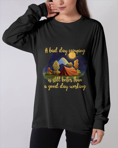 Camping Quote Shirts Outdoors A Bad Day In Camping T-Shirt
