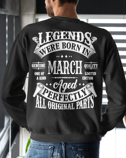 MARCH – LEGENDS WERE BORN IN MARCH, GENIUS AND ONE OF A KIND – MAN TEE - NINA03 (SKU08-37-03)