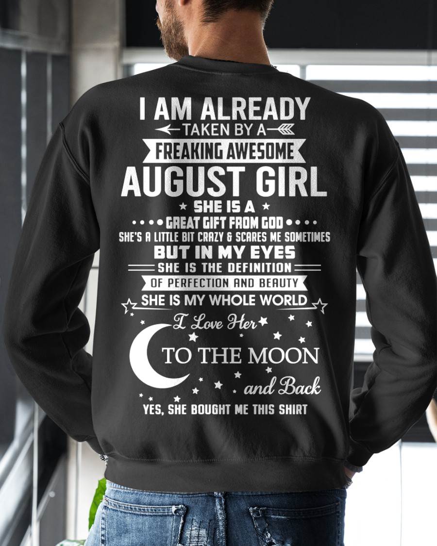 AUGUST - SHE IS MY WHOLE WORLD I LOVE HER TO THE MOON AND BACK - FROM WIFE - NINA08 (SKU2602-71-08)