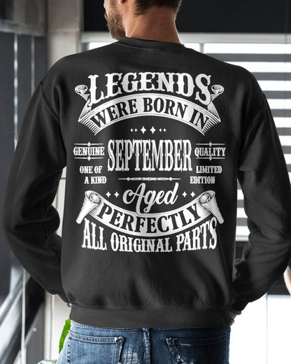 SEPTEMBER – LEGENDS WERE BORN IN SEPTEMBER, GENIUS AND ONE OF A KIND – MAN TEE - NINA09 (SKU08-37-09)