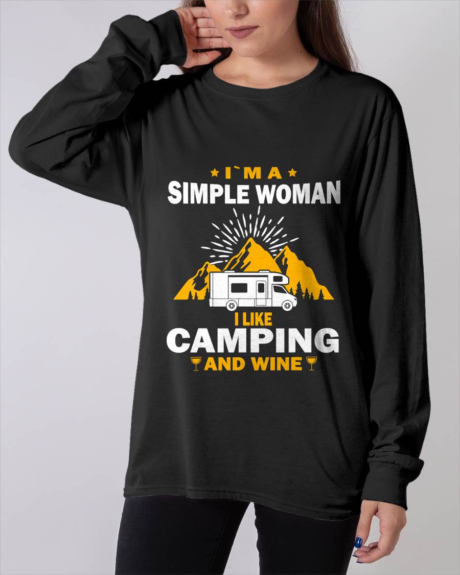 Camping Drinking Vacation Motorhome Camping and Wine T-Shirt