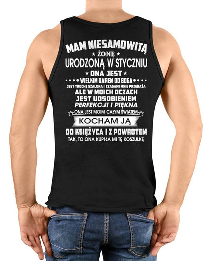 Styczeń - ONA JEST WIELKIM DAREM OD BOGA – SIdealny Prezent dla Twojego Męża – POL/NINA01 (SKU2605-273-01)
