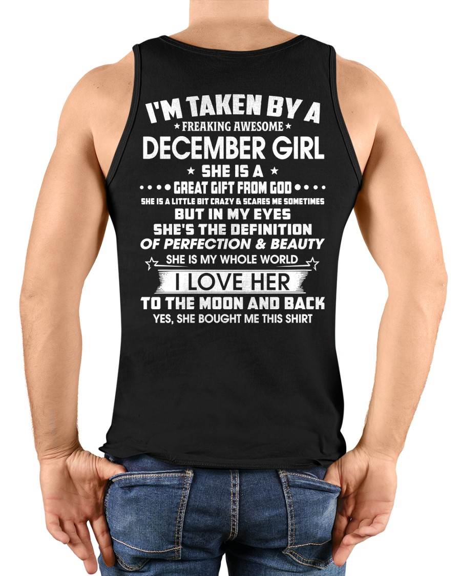 DECEMBER – I'M TAKEN BY A FREAKING AWESOME DECEMBER GIRL SHE IS A GREAT GIFT FROM GOD – FROM WIFE – NINA12 (SKU26T-01259-12)