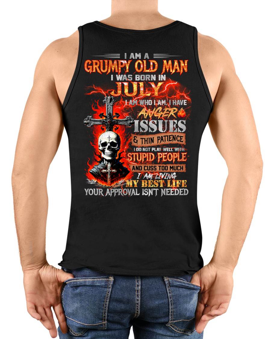 JULY – I DO NOT PLAY WELL WITH STUPID PEOPLE AND I CUSS TOO MUCH – MAN TEE - NINA07 (SKU12-319-07)