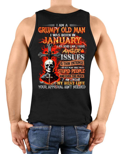 JANUARY – I DO NOT PLAY WELL WITH STUPID PEOPLE AND I CUSS TOO MUCH – MAN TEE - NINA01 (SKU12-319-01)