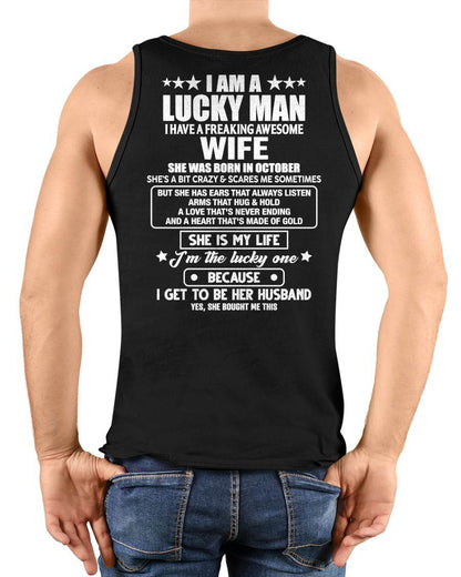 OCTOBER - SHE IS MY LIFE I'M THE LUCKY ONE BECAUSE I GET TO BE HER HUSBAND - FROM WIFE - NINA10 (SKU2602-209-10)