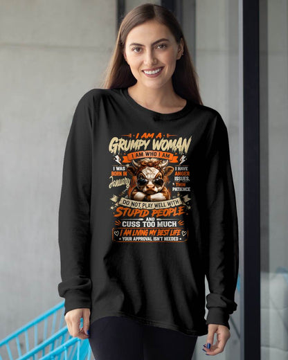 JANUARY - I AM A GRUMPY WOMAN - BIRTHDAY SHIRT FOR WOMEN - FMA / NINA01 (SKU2607-293-01)