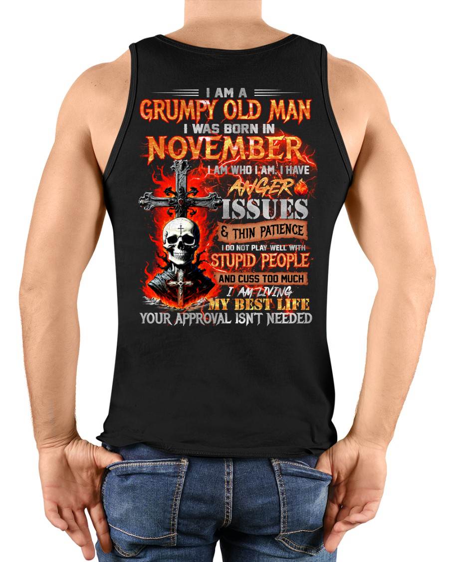 NOVEMBER – I DO NOT PLAY WELL WITH STUPID PEOPLE AND I CUSS TOO MUCH – MAN TEE - NINA11 (SKU12-319-11)