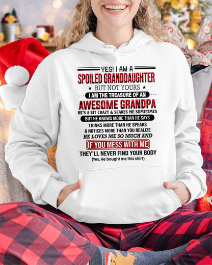 YES! I'M A SPOILED GRANDDAUGHTER - GIFT FROM GRANDPA - NINA00 (SKU26T-01317-00)