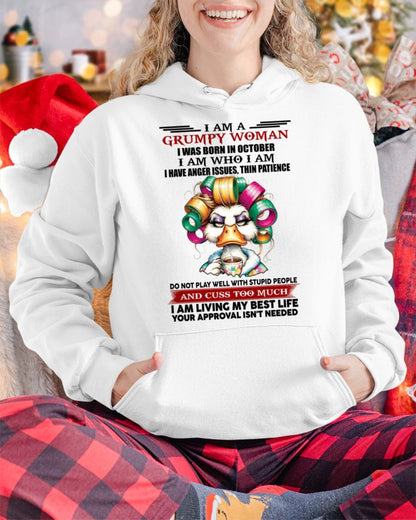 OCTOBER - GRUMPY WOMAN - BIRTHDAY SHIRT FOR WOMEN - FMA / NINA10 (SKU26T-01-22-10)