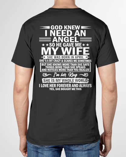 APRIL - GOD KNEW I NEED AN ANGEL SO HE GAVE ME MY WIFE - FROM WIFE - NINA04 (SKU2603-302-04)