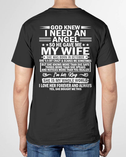 OCTOBER - GOD KNEW I NEED AN ANGEL SO HE GAVE ME MY WIFE - FROM WIFE - NINA10 (SKU2603-302-10)