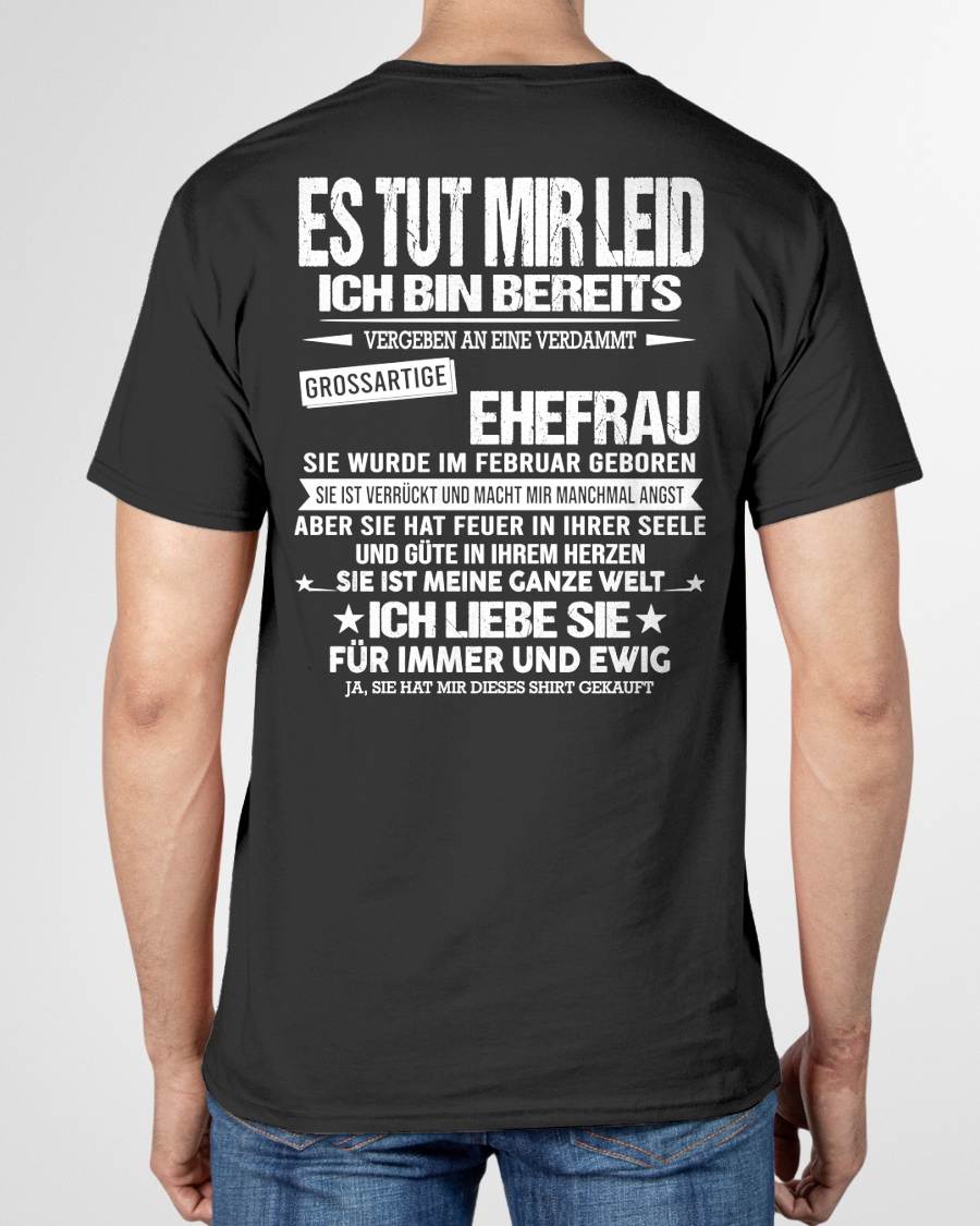 FEBRUAR - SIE IST MEINE GANZE WELT ICH LIEBE SIE FÜR IMMER UND EWIG - Das perfekte Geschenk für Ihren Ehemann - GER/NINA02 (SKU2605-350-02)