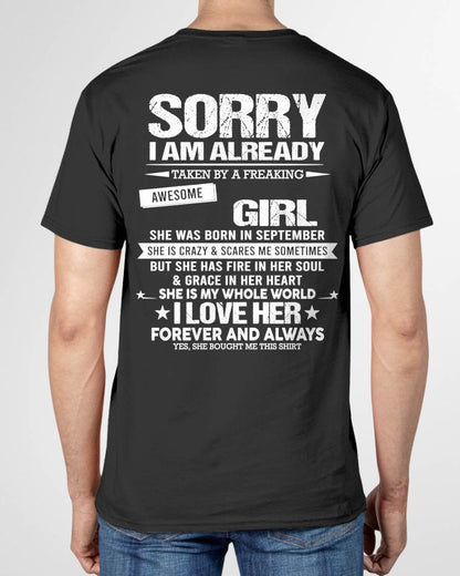 SEPTEMBER - SORRY I AM ALREADY TAKEN BY A FREAKING AWESOME GIRL - FROM WIFE - NINA09 (SKU12-298-09)