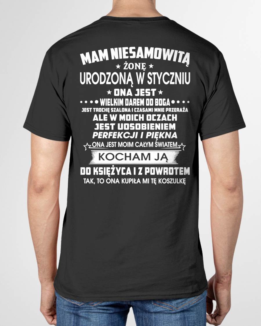 Styczeń - ONA JEST WIELKIM DAREM OD BOGA – SIdealny Prezent dla Twojego Męża – POL/NINA01 (SKU2605-273-01)