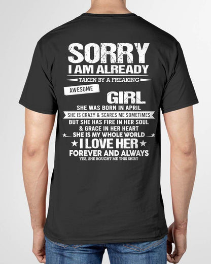 APRIL - SORRY I AM ALREADY TAKEN BY A FREAKING AWESOME GIRL - FROM WIFE - NINA04 (SKU12-298-04)