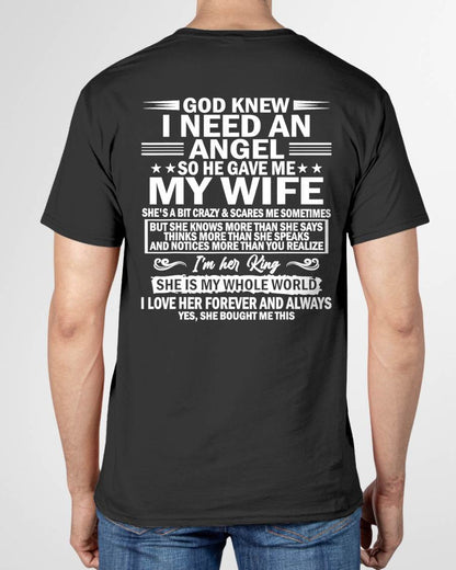 GOD KNEW I NEED AN  ANGEL SO HE GAVE ME MY WIFE - FROM WIFE - NINA00  (SKU2603-302-00)