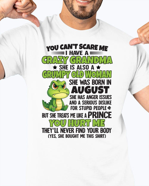 AUGUST - YOU CAN'T SCARE ME - FOR GRANDSON - GIFT FROM GRANDMA - NINA08 (SKU09-85-08)