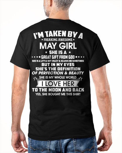 MAY – I'M TAKEN BY A FREAKING AWESOME MAY GIRL SHE IS A GREAT GIFT FROM GOD – FROM WIFE – NINA05 (SKU26T-01259-05)