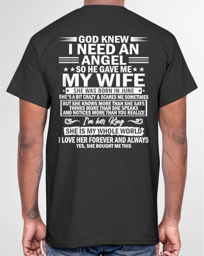 JUNE - GOD KNEW I NEED AN ANGEL SO HE GAVE ME MY WIFE - FROM WIFE - NINA06 (SKU2603-302-06)