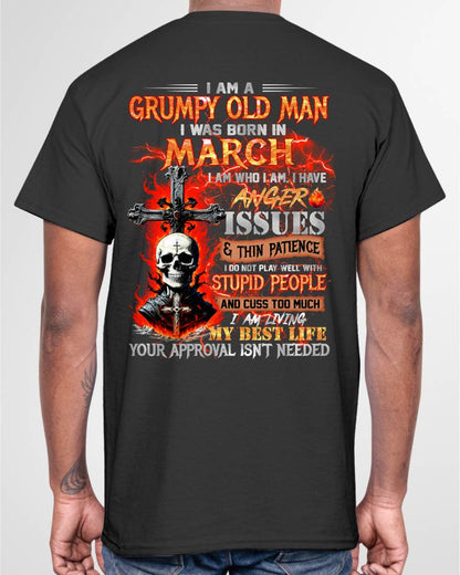 MARCH – I DO NOT PLAY WELL WITH STUPID PEOPLE AND I CUSS TOO MUCH – MAN TEE - NINA03 (SKU12-319-03)