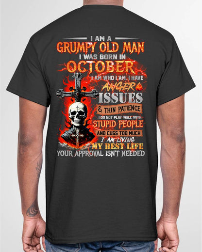 OCTOBER – I DO NOT PLAY WELL WITH STUPID PEOPLE AND I CUSS TOO MUCH – MAN TEE - NINA10 (SKU12-319-10)