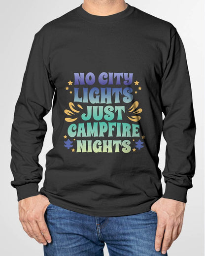 No City Lights, Just Campfire Nights Campfire Nights Quote T-Shirt