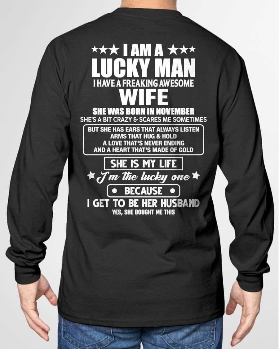 NOVEMBER - SHE IS MY LIFE I'M THE LUCKY ONE BECAUSE I GET TO BE HER HUSBAND - FROM WIFE - NINA11 (SKU2602-209-11)