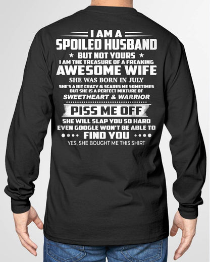 JULY - I AM THE TREASURE OF A FREAKING AWESOME WIFE - T SHIRT FROM WIFE - NINA07 (SKU2602-109-07)