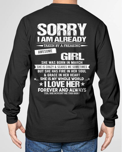 MARCH - SORRY I AM ALREADY TAKEN BY A FREAKING AWESOME GIRL - FROM WIFE - NINA03 ( SKU12-298-03)