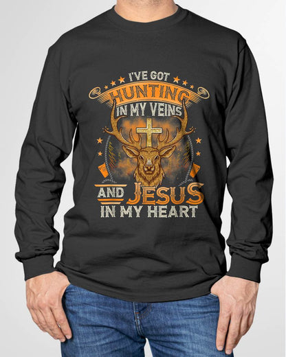 I've Got Hunting In My Veins And Jesus In My Heart T-Shirt