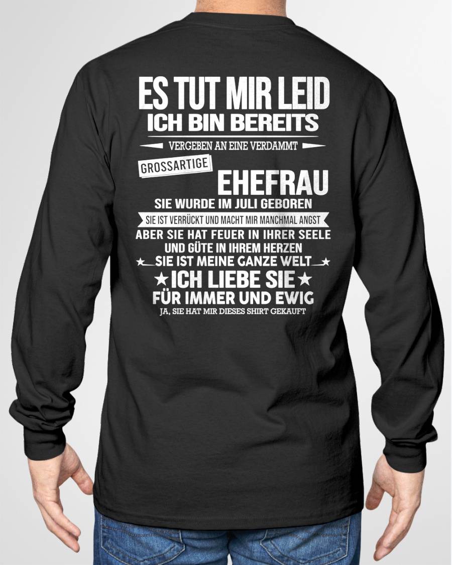 JULI - ICH BIN BEREITS AN EINE VERDAMMT GROSSARTIGE EHEFRAU VERGEBEN - Das perfekte Geschenk für Ihren Ehemann - GER/NINA07 (SKU2606-183-07)