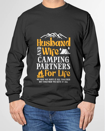 Husband Wife Camping Partners Couple Match Camper - Camping T-Shirt