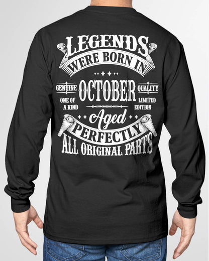 OCTOBER – LEGENDS WERE BORN IN OCTOBER, GENIUS AND ONE OF A KIND – MAN TEE - NINA10 (SKU08-37-10)
