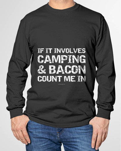Funny Camping Shirts - If Involves Camping & Bacon Count Me T-Shirt