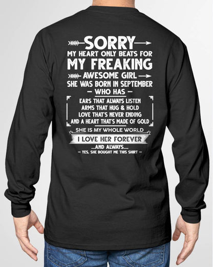 SEPTEMBER - SORRY MY HEART ONLY BEATS FOR MY FREAKING AWESOME GIRL - FROM WIFE - NINA09 (SKU2603-15-09)