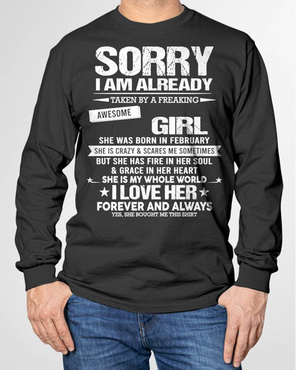 FEBRUARY - SORRY I AM ALREADY TAKEN BY A FREAKING AWESOME GIRL - FROM WIFE - NINA02 (SKUNINA-T01-02)