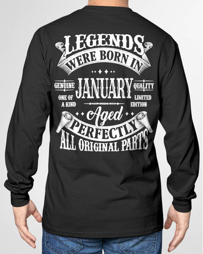 JANUARY – LEGENDS WERE BORN IN JANUARY, GENIUS AND ONE OF A KIND – MAN TEE - NINA01 (SKU08-37-01)