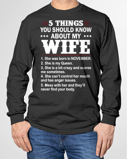 NOVEMBER - 5 THINGS YOU SHOULD KNOW ABOUT MY WIFE - FROM WIFE - NINA11 (SKU2605-131-11)