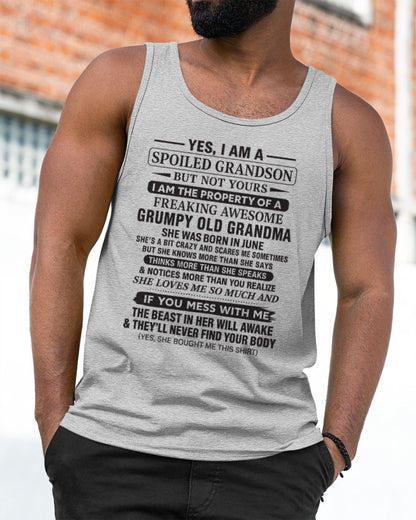 Yes I’m A Stubborn Grandson T-Shirt – Birthday Gift From June Grandma / Woman - NINA06 (SKU10-171-06)