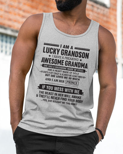 I Am A Lucky Grandson T-Shirt – Birthday Gift From Grandma / Woman - NINA00 (SKU11-29-00)