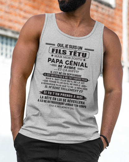SEPTEMBRE - Oui, je suis un garçon têtu – T-shirt | Cadeau d’anniversaire de papa pour son fils - NINA09 / fr09 (SKU12-260-09)