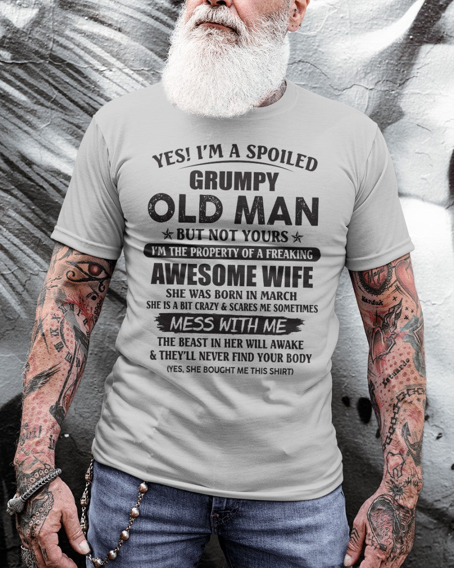 Awesome wife March - Perfect gift for your husband from wife - NINA03 (SKU96-68-03)